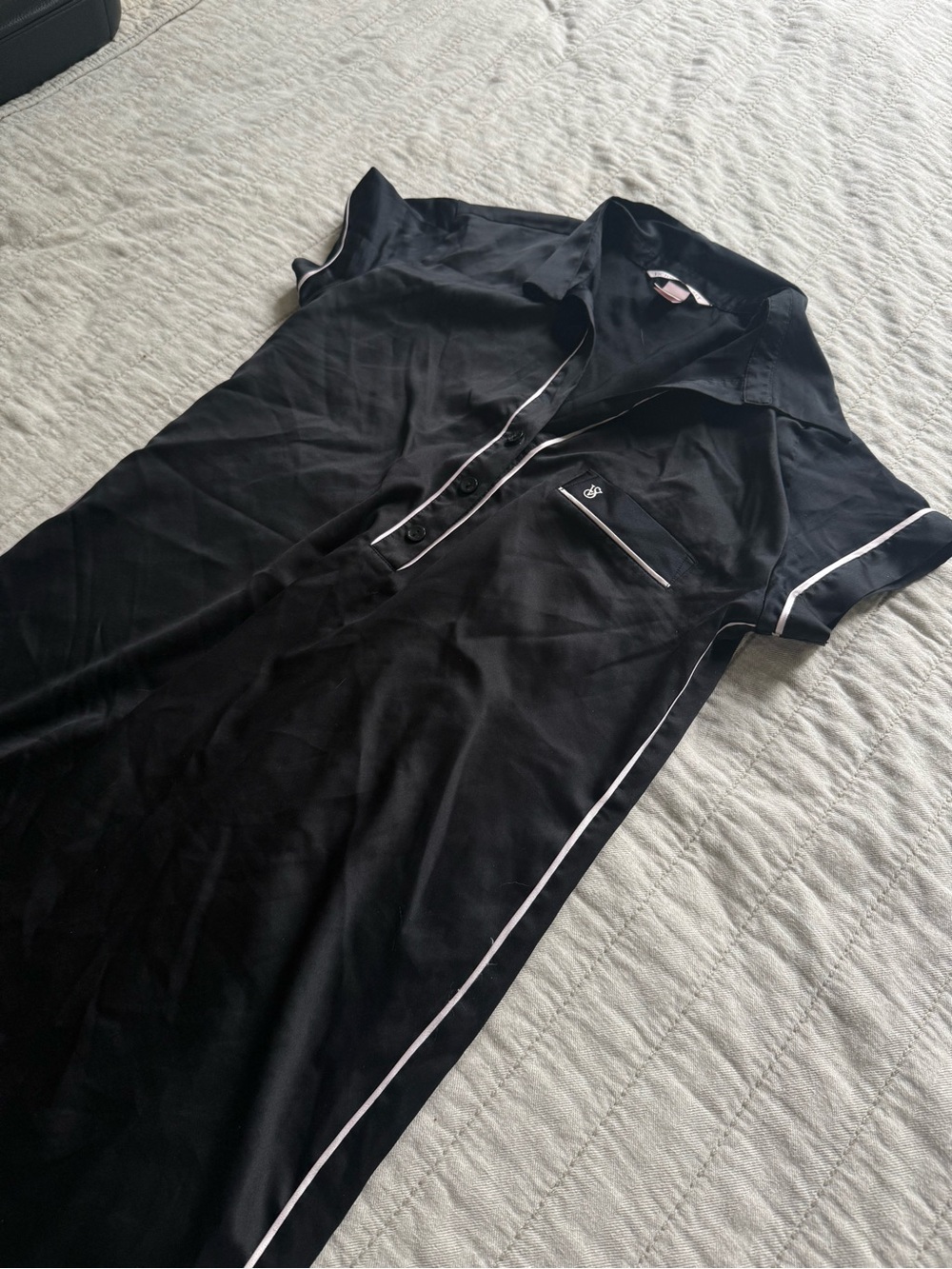 VS Satin Button-Front Pajama dress